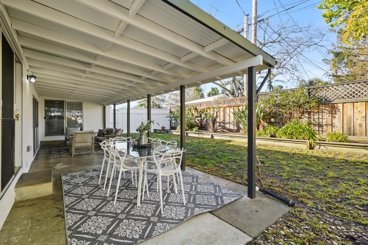 545 Sobrato Drive Campbell, CA 95008 - Photo 23 of 32 a view of a porch with chairs and backyard