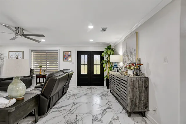 a living room with furniture