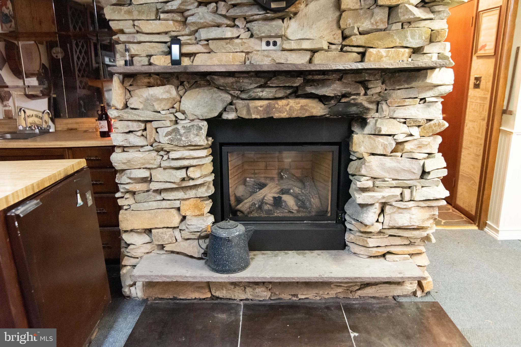 990 Quarry Road Gap, PA 17527 - Photo 48 of 62 Lower level natural stone fireplace with mantle