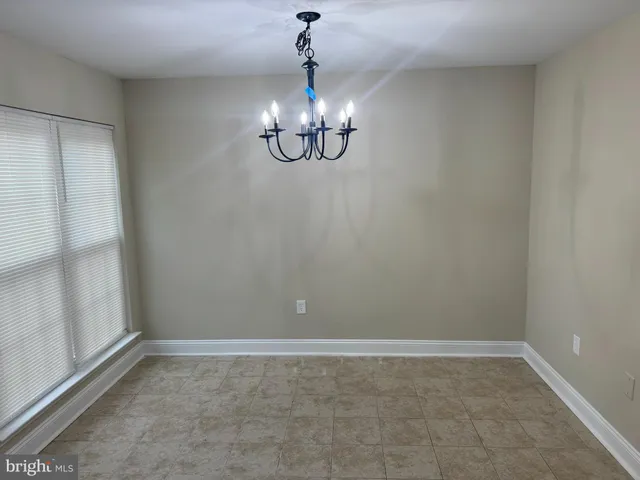 a view of a chandelier in a room