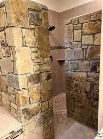 a bathroom with a shower