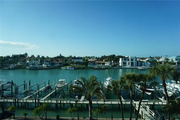 a view of a lake with houses