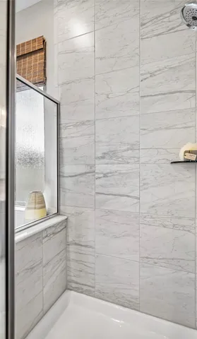 a bathroom with a shower