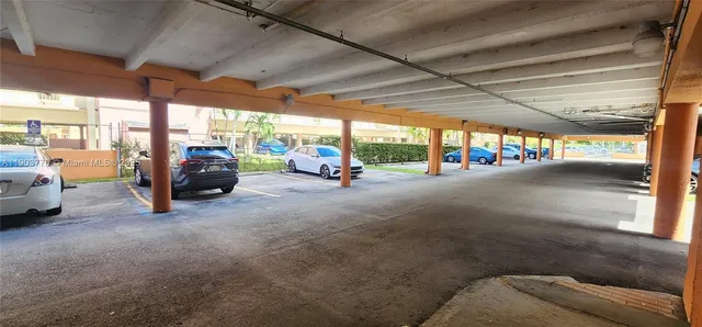 a view of the parking area