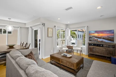 a living room with furniture