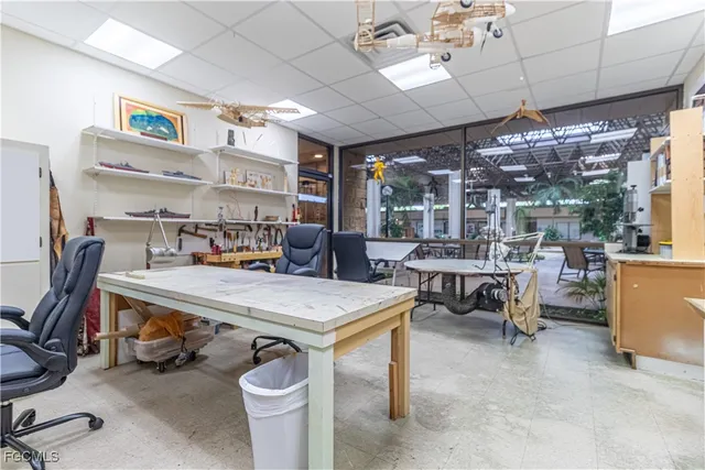 a room with gym equipment