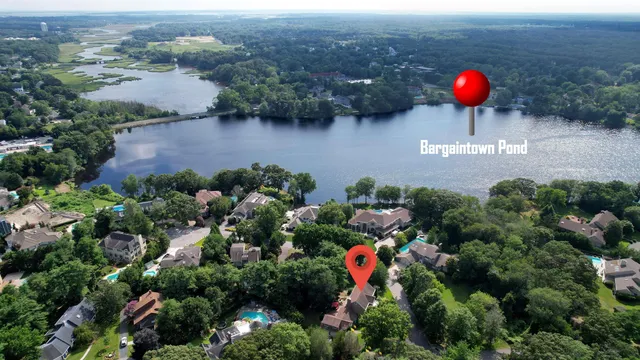 an outdoor space with furniture