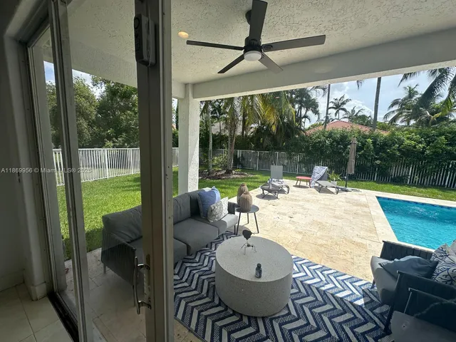 a outdoor space with furniture