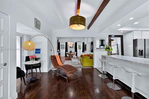 a living room with furniture