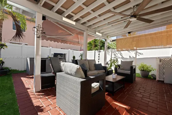 a outdoor space with patio furniture