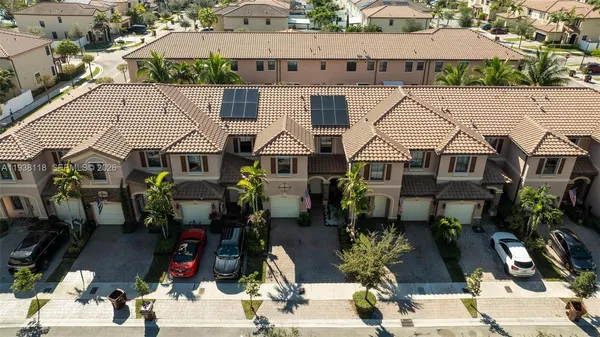 an aerial view of multiple houses