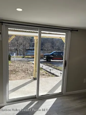 a view of a glass door