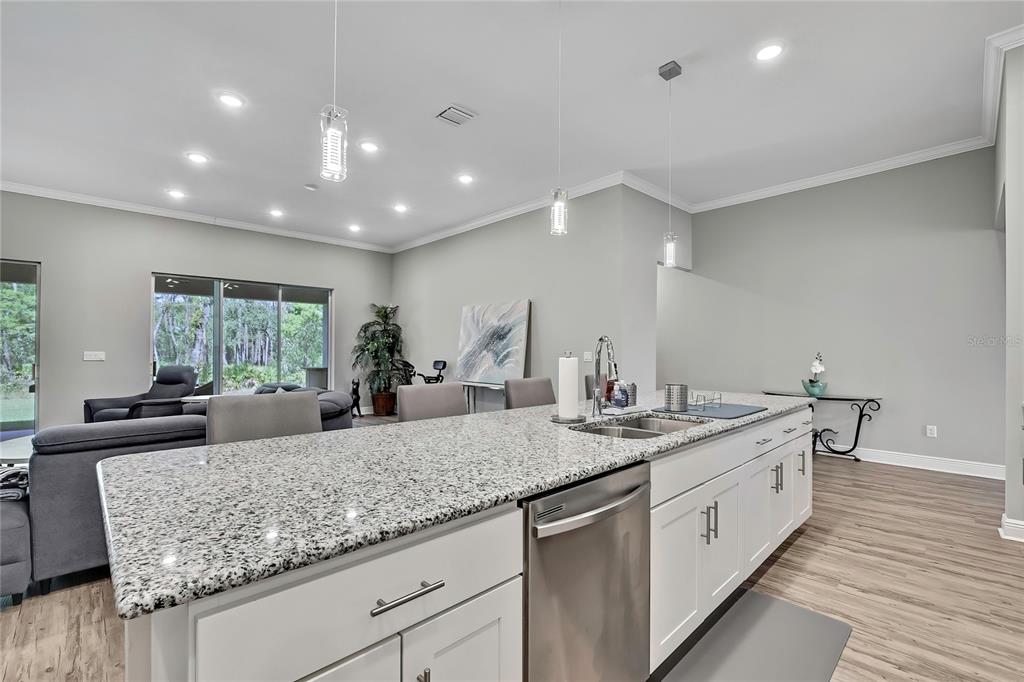 9504 Earthwind Court Weeki Wachee, FL 34613 - Photo 15 of 48 a view of living room with granite countertop kitchen island sink and living room