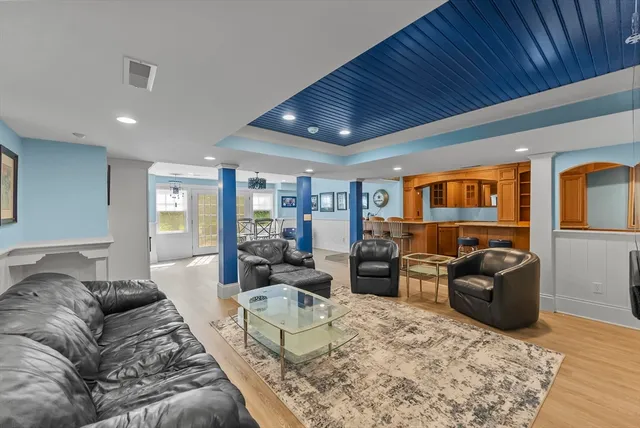 a living room with furniture