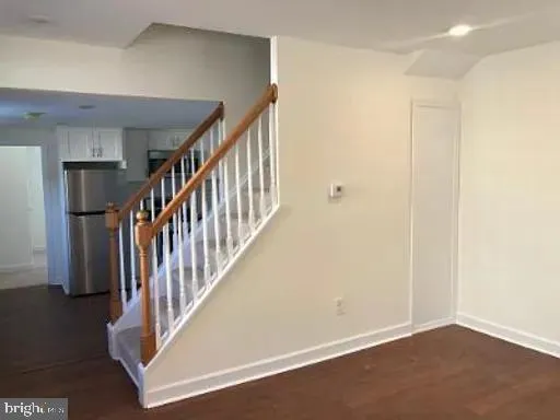 a view of a hallway with entryway