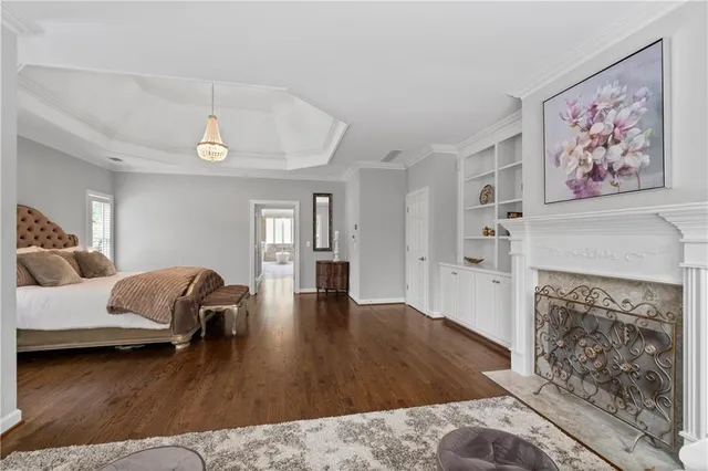 a front view of a building with a garage