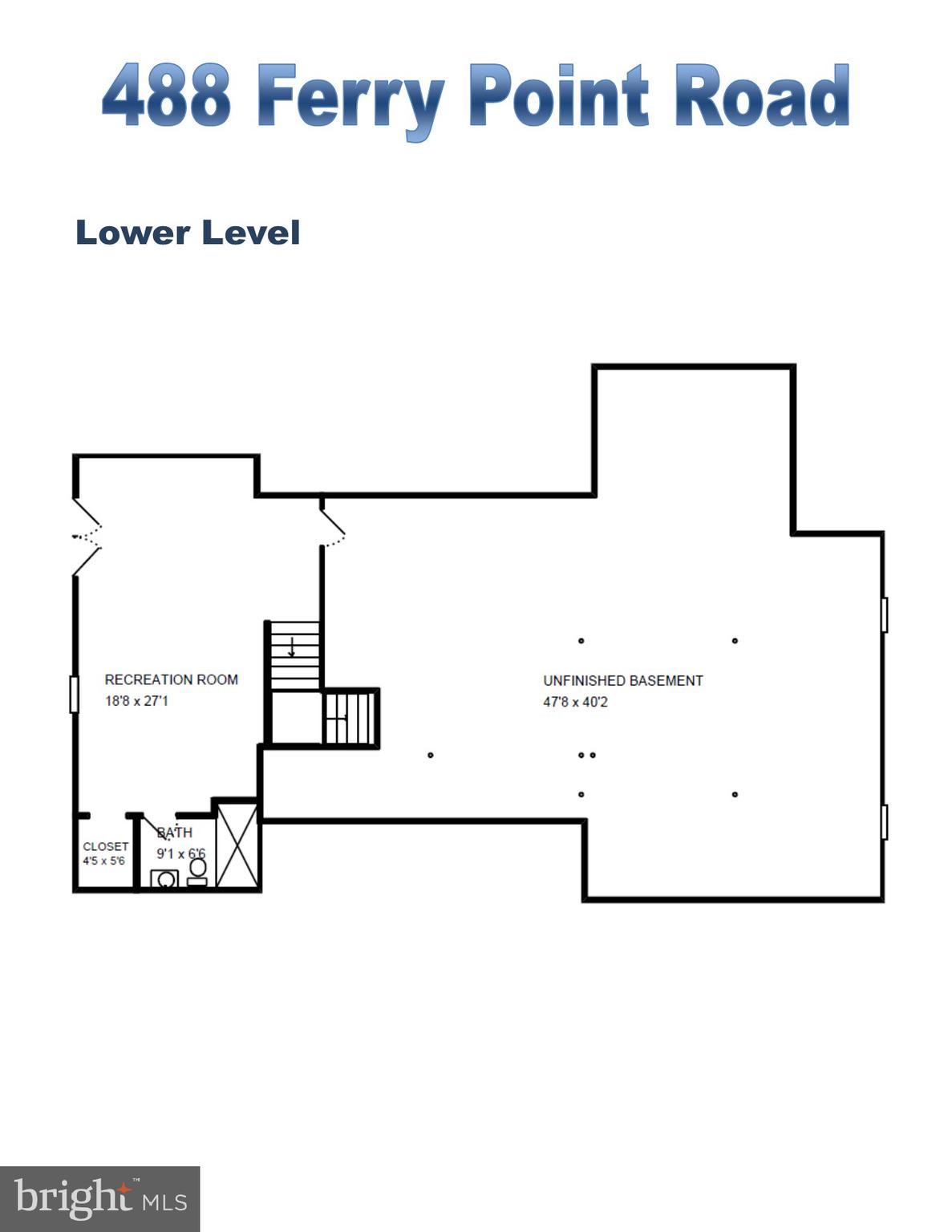 488 Ferry Point Road Annapolis, MD 21403 - Photo 60 of 60 Lower Level Floor Plan