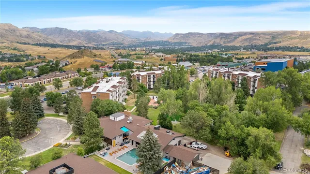 an aerial view of a city