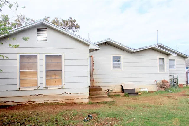 a white house with a outdoor space