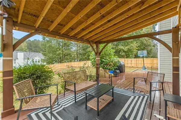 a view of outdoor space with seating