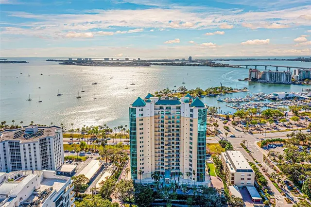 a view of a city with ocean