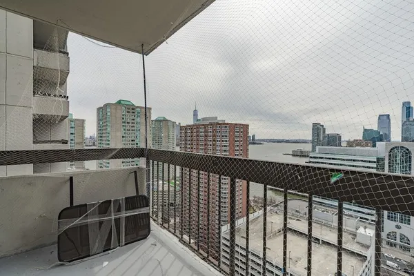 a view of city from balcony