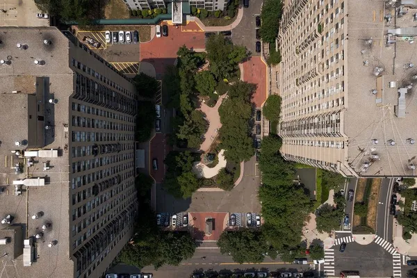 an aerial view of multiple house