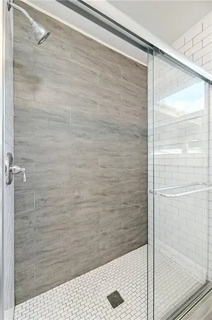 a bathroom with a shower