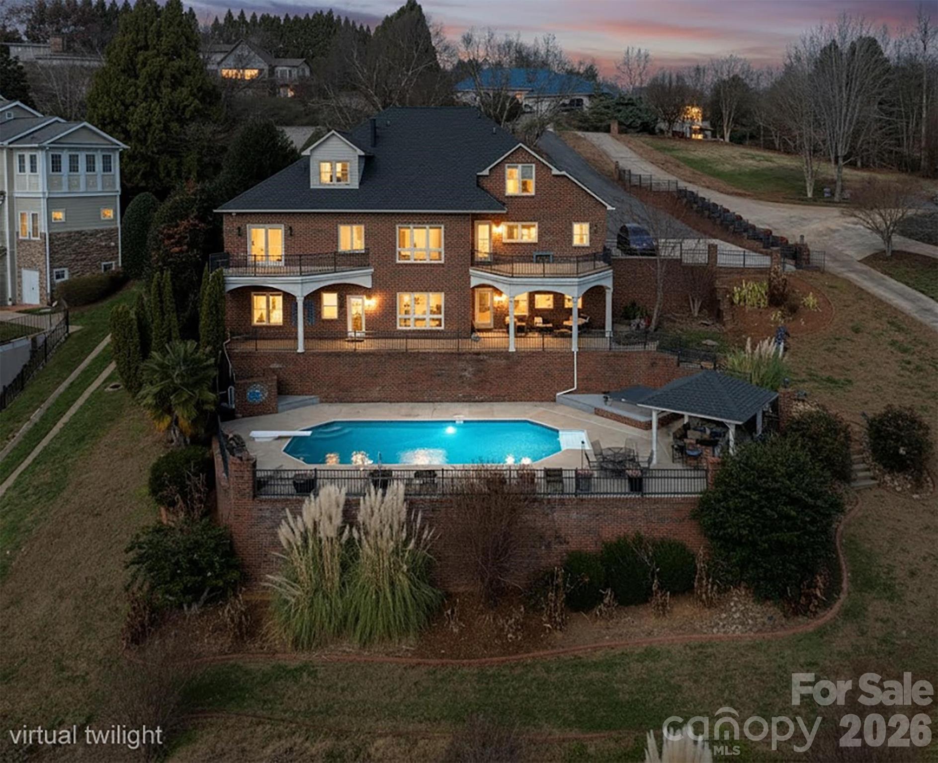 121 Pleasant Point Drive Hickory, NC 28601 - Photo 1 of 46 an aerial view of a house with garden space sitting space and swimming pool