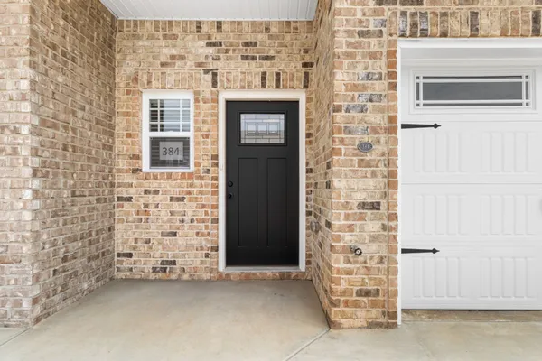 front view of a brick house