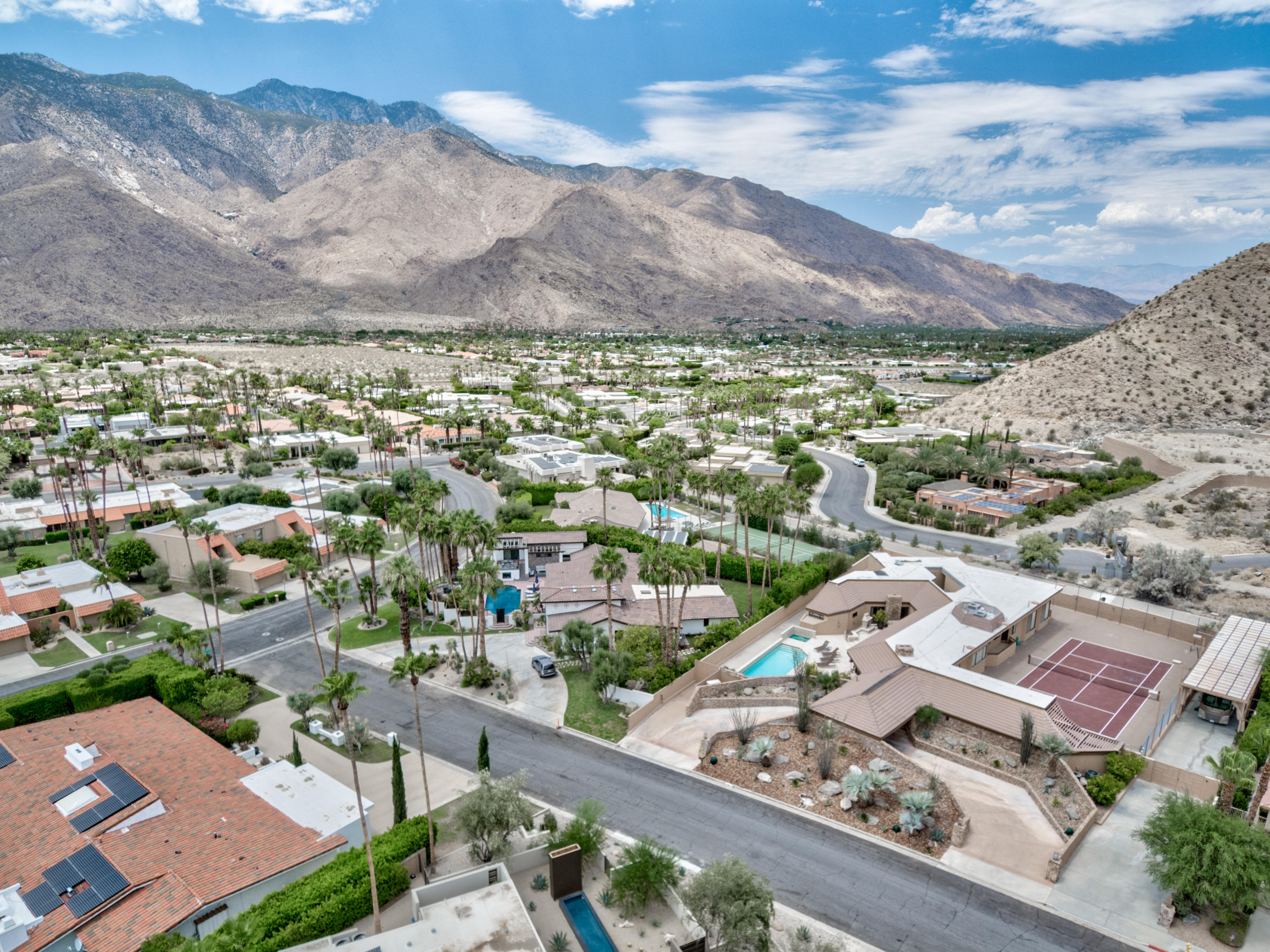 1650 Ridgemore Drive Palm Springs, CA 92264 - Photo 42 of 69 an aerial view of residential houses with outdoor space