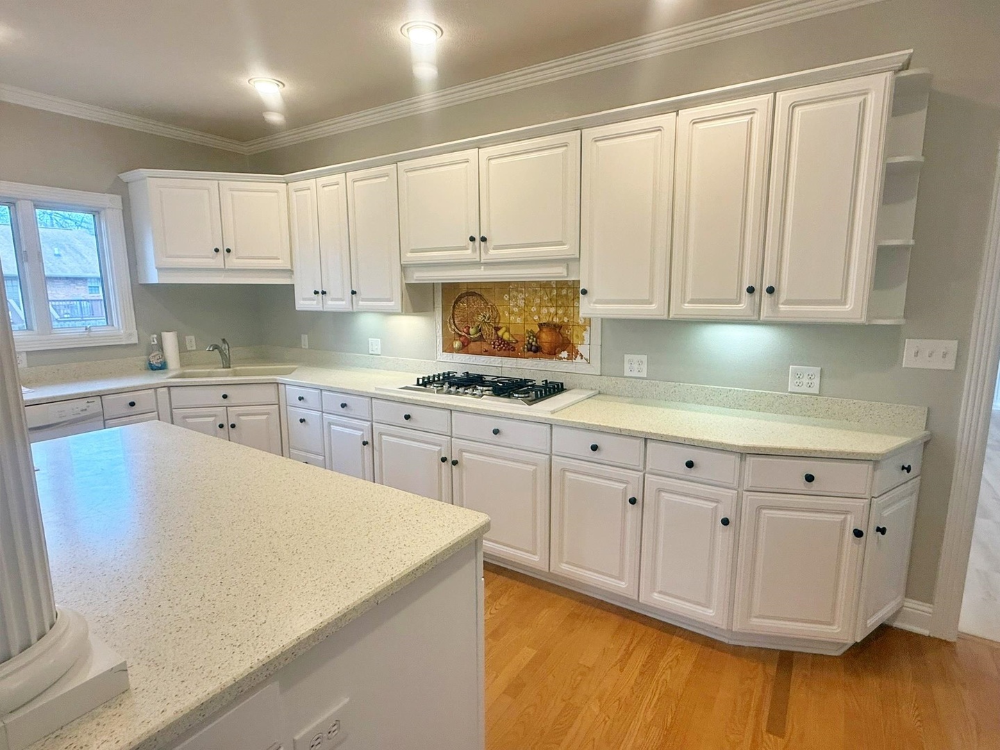9 Hickory Lane Metropolis, IL 62960 - Photo 14 of 37 a kitchen with granite countertop white cabinets and white appliances
