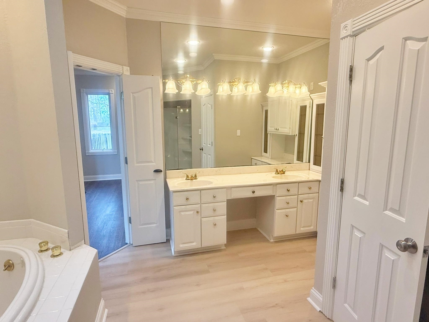 9 Hickory Lane Metropolis, IL 62960 - Photo 29 of 37 a bathroom with a double vanity sink mirror and shower