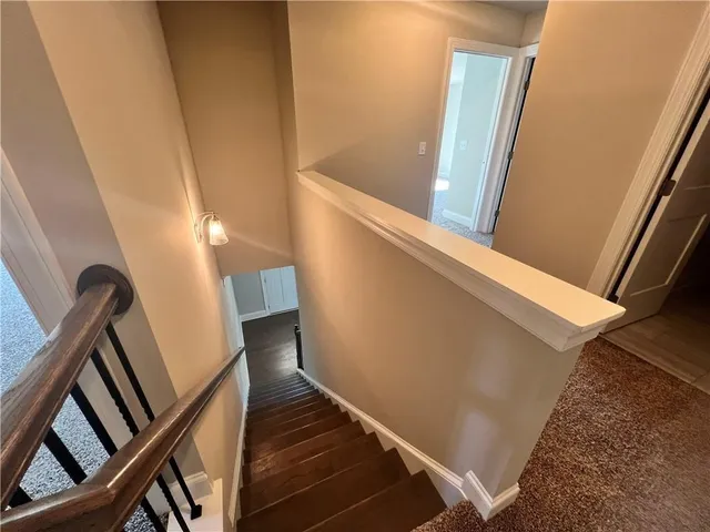 an empty room with walk in closet