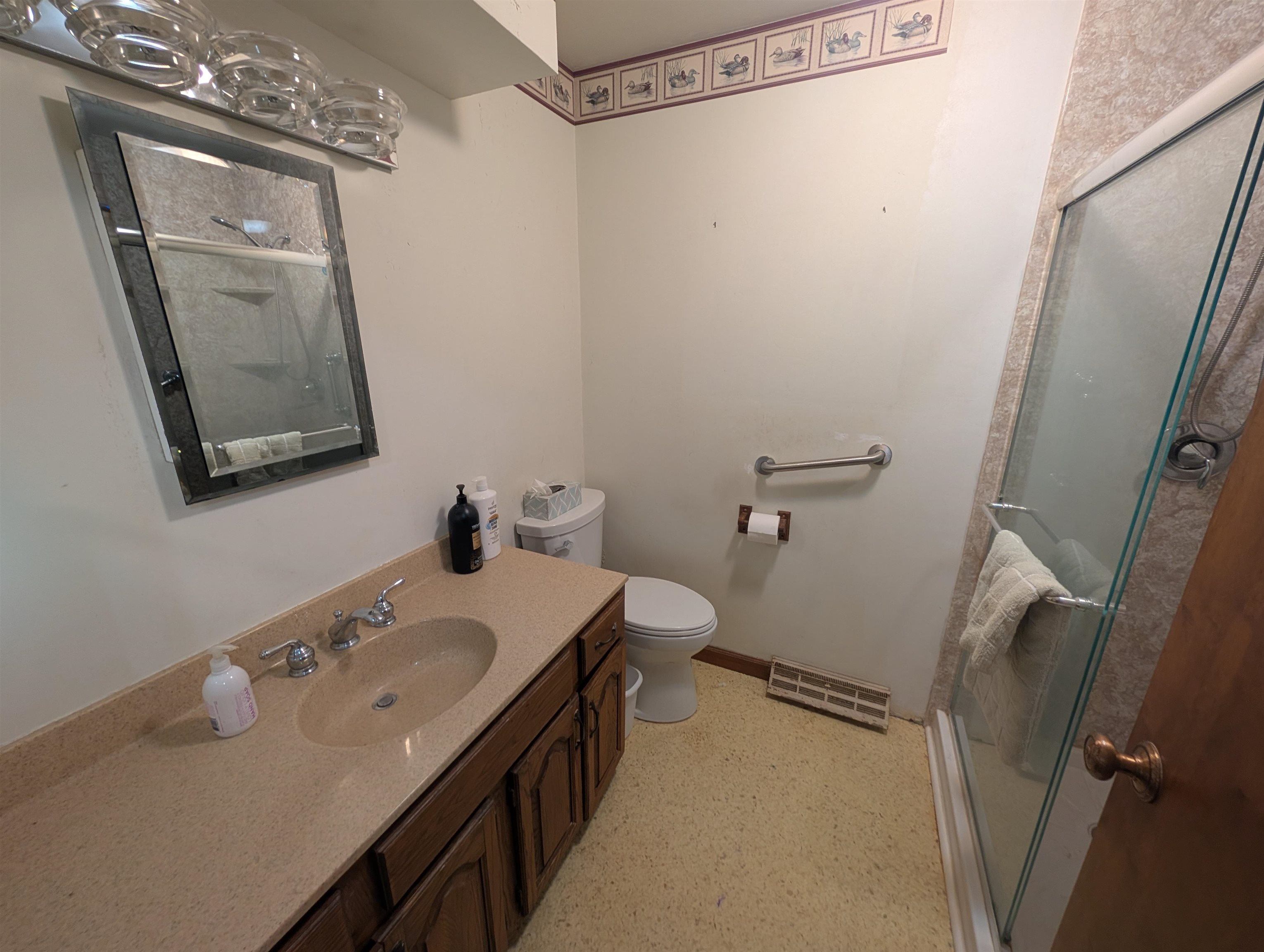 10740 North Barker Road Byron, IL 61010 - Photo 12 of 21 a bathroom with a sink a mirror and a toilet
