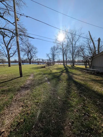 a view of a lake with a building