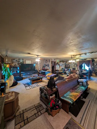 a view of a dining area with furniture