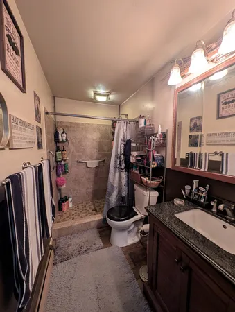 a bathroom with a shower