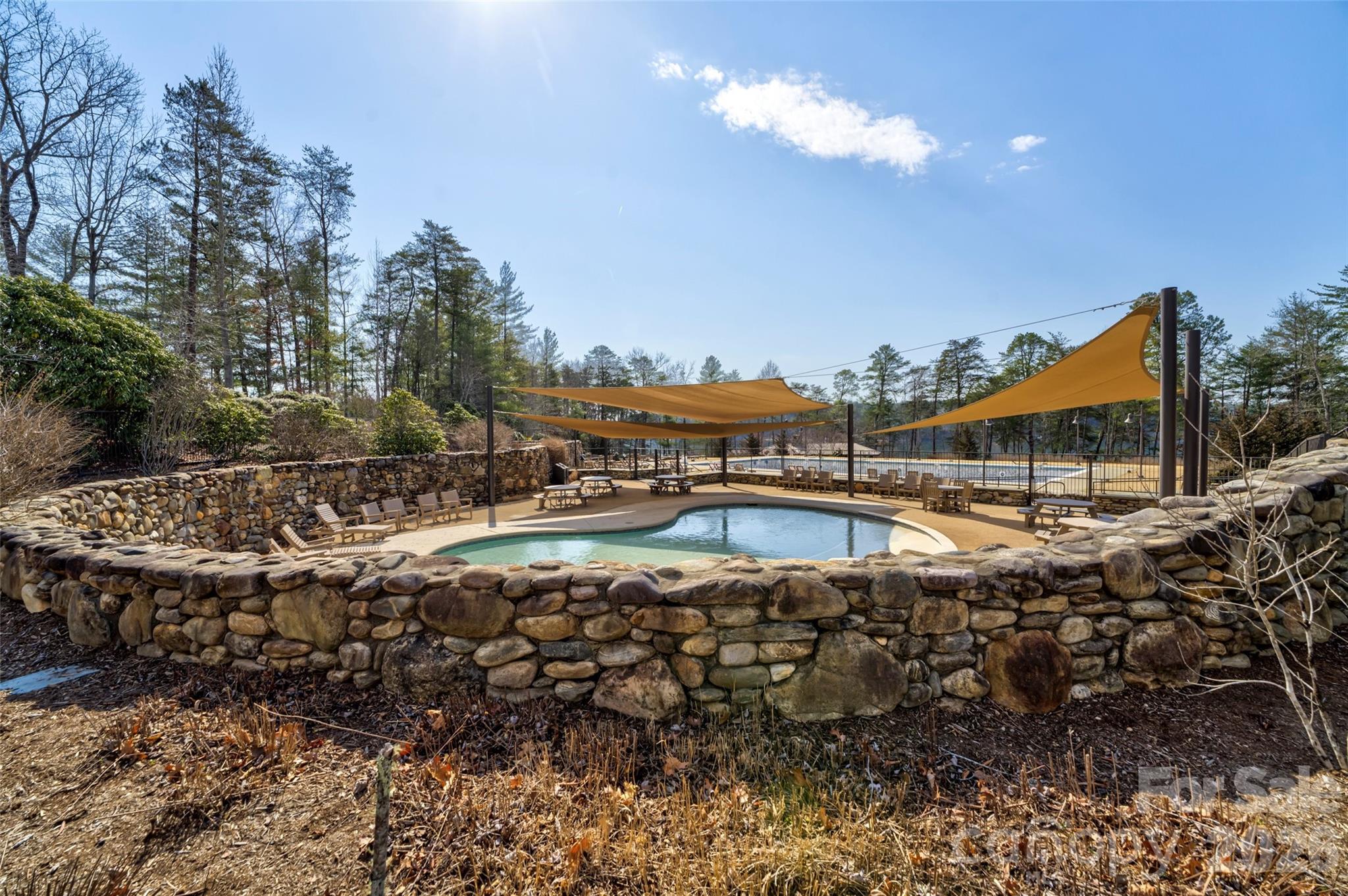 2086 October Drive, Unit 147 Nebo, NC 28761 - Photo 21 of 29 a view of swimming pool with outdoor seating and covered with snow