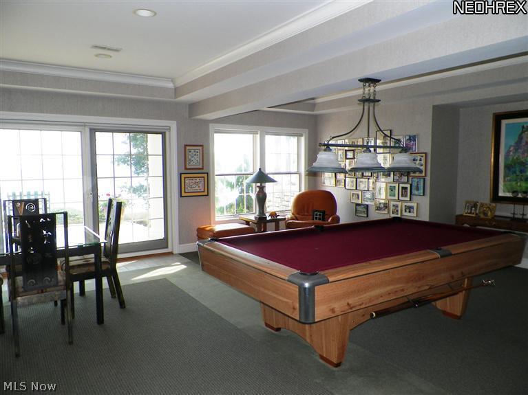 2730 North Bluff Ridge Drive Port Clinton, OH 43452 - Photo 20 of 25 Pool table and a walk out patio with views of Lake Erie.