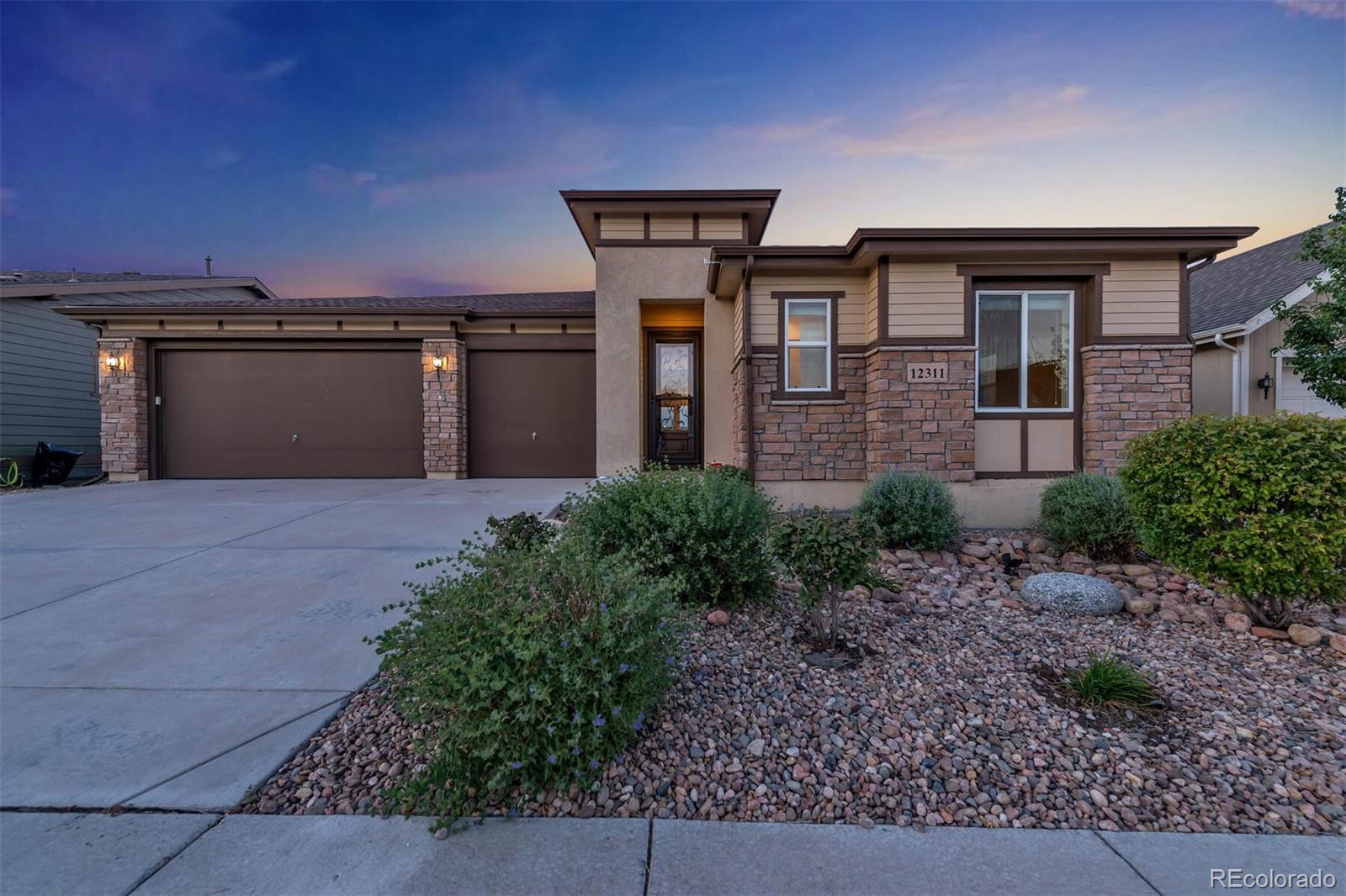 This fabulous Peak model in the coveted Skyestone 55+ neighborhod includes over 4700 sq.ft., 4 beds/4 baths/3 car garage and open space behind with beautiful views and a walking path!  