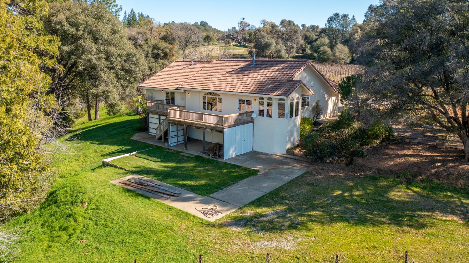 3900 Tawanka Road Somerset, CA 95684 - Photo 72 of 84 a aerial view of a house with a big yard plants and large trees