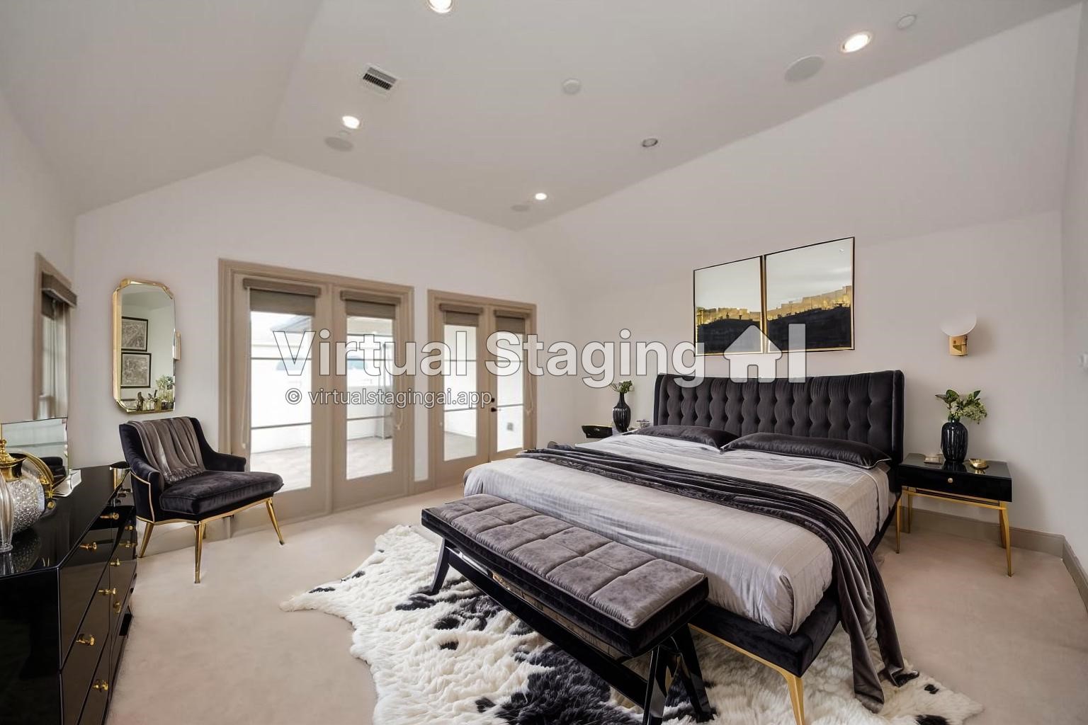 314 West Clay Street Houston, TX 77019 - Photo 25 of 44 a bedroom with a bed a couch and a dresser next to a window