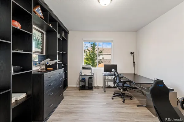 a room with furniture and a window