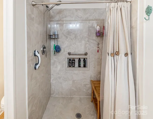 a bathroom with a shower