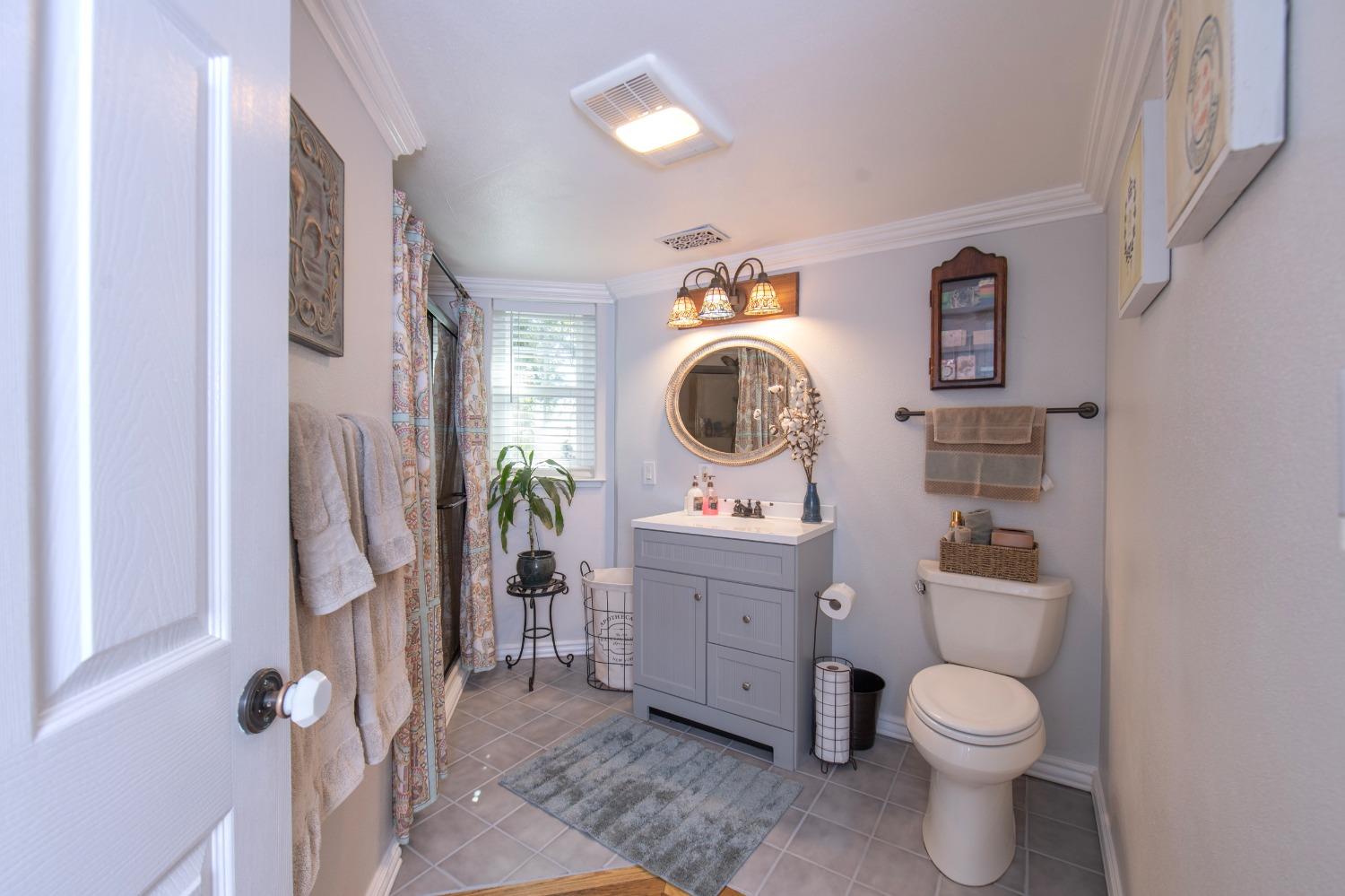 33952 Tocaloma Road Auberry, CA 93602 - Photo 23 of 48 a bathroom with a toilet a sink and a mirror
