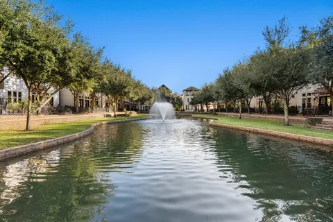 a view of a lake with houses