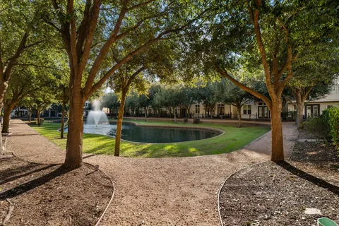 a view of backyard with green space