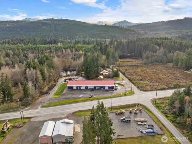 a view of a mountain with an outdoor space