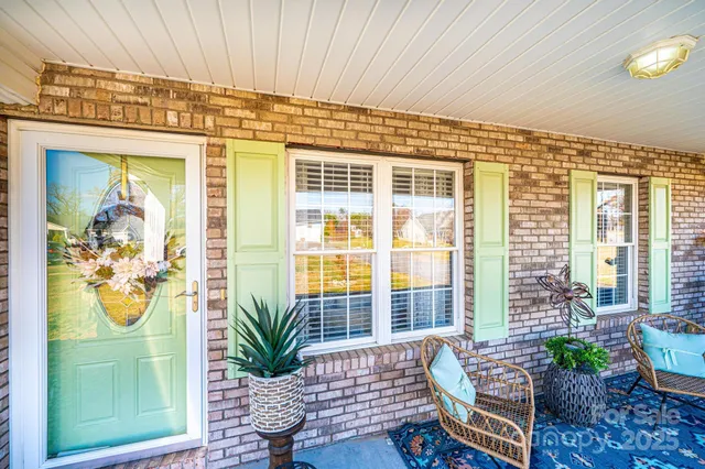 a potted plant sitting in front of a house